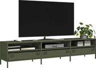 Szafki RTV - vidaXL vidaXL Szafka RTV, oliwkowa, 202x39x43,5 cm, stal walcowana na zimno - miniaturka - grafika 1
