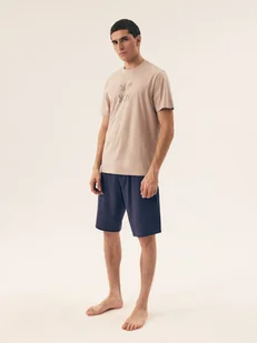 Piżama męska Dreamer Henderson beżowy, granatowy M - Piżamy damskie - miniaturka - grafika 1