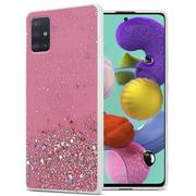 Etui i futerały do telefonów - Pokrowiec Do Samsung Galaxy A51 5G Etui w Różowy z Brokatem Glitter Obudowa Case Cover TPU Cadorabo - miniaturka - grafika 1
