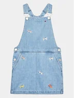 Sukienki i spódniczki dla dziewczynek - Tommy Hilfiger Sukienka jeansowa Dungaree KG0KG07194 D Niebieski Regular Fit - miniaturka - grafika 1