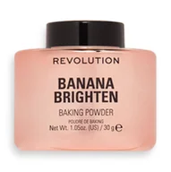 Pudry do twarzy - Makeup Revolution, Baking Powder, Rozświetlający sypki puder do twarzy, Banana Brighten, 30g - miniaturka - grafika 1