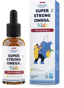 Osavi - Super Strong Omega Kids, 1160mg Omega 3, Cytryna, Płyn, 50 ml - Witaminy i minerały - miniaturka - grafika 1