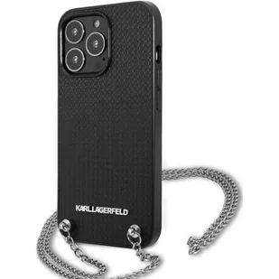 Etui Karl Lagerfeld do iPhone 13 Pro Max 6,7" hardcase czarny Leather Textured and Chain - Etui i futerały do telefonów - miniaturka - grafika 1