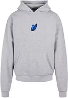 Bluzy męskie - Mister Tee Le Papillon Heavy Oversize męska bluza z kapturem, szary, S - miniaturka - grafika 1