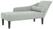 Szezlongi - Jasnoszara aksamitna leżanka na nóżkach A7-D06 - miniaturka - grafika 1
