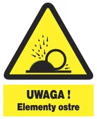 Akcesoria BHP - ZOO-45 - UWAGA ! Elementy ostre - ZNAK BHP TABLICA - miniaturka - grafika 1
