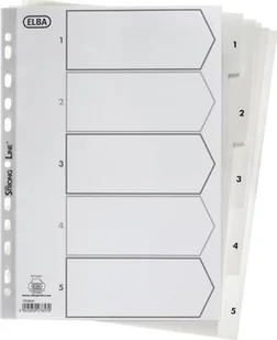 Elba STRONG-LINE REGISTER PP A4 HVID 1-5, HVID - Koszulki na dokumenty - miniaturka - grafika 1