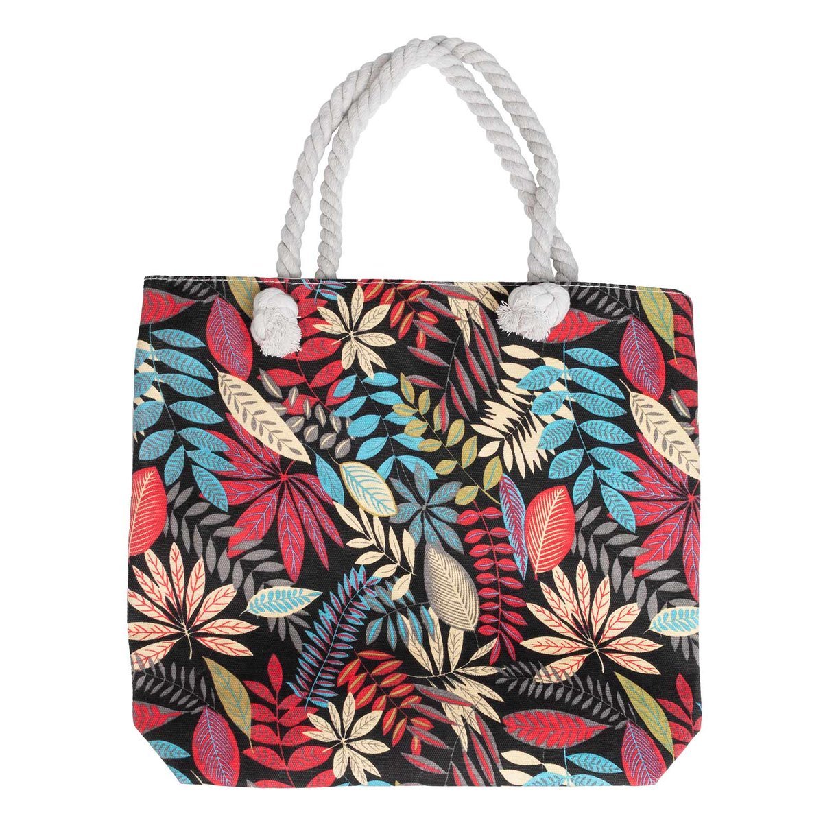 TOREBKA DAMSKA na ramię TORBA duża BOHO PLAŻOWA shopper pojemna LIŚCIE