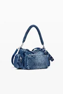 Torebki damskie - Desigual, BAG_HALF LOGO damskie, Niebieski - miniaturka - grafika 1