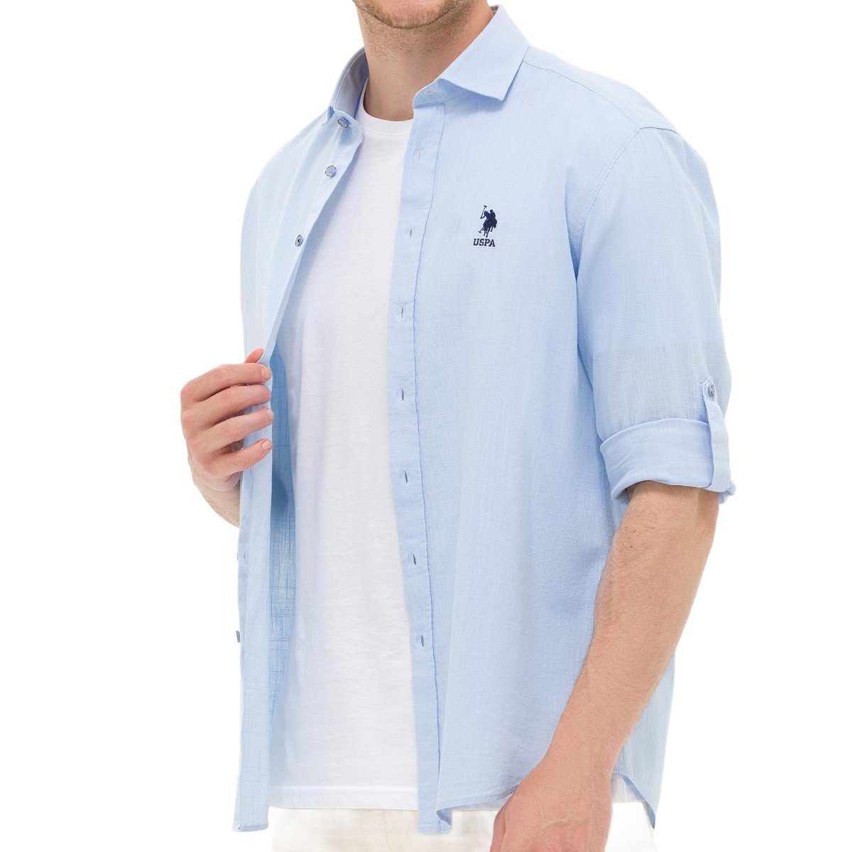 U S POLO ASSN NIEBIESKA KLASYCZNA KOSZULA MĘSKA Z HAFTEM XXL OPA