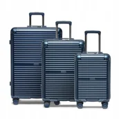 Walizki - PUCCINI Zestaw WALIZEK Podróżnych Poliwęglan PC Komplet Twarde 3w1 PC034-7A - miniaturka - grafika 1