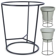 Donice - Stojak na doniczkę metalowy czarny dwustronny 37x41 cm stelaż - miniaturka - grafika 1