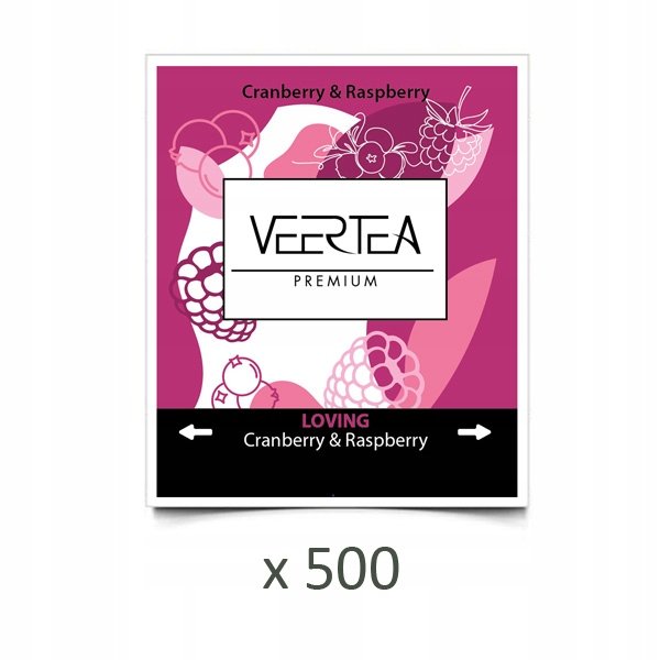 Herbata Veertea Cranberry & Raspberry owocowa w kopertach 500 saszetek