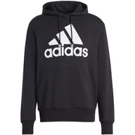 Bluzy męskie - Bluza męska adidas Essentials French Terry Big Logo Hoodie czarna IC9363 M - miniaturka - grafika 1