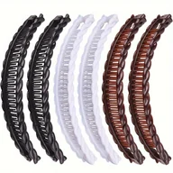 Inne - TEMU Zestaw 6 Plastikowych Spinek Bananowych, Eleganckie Retro Prostokątne Spinki w Jednolitym Kolorze, Odpowiednie dla Pań - Wytrzymałe Spinki do - miniaturka - grafika 1