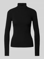 Swetry damskie - Golf o kroju slim fit z prążkowanej mieszanki wiskozy model ‘MIRA’ - miniaturka - grafika 1