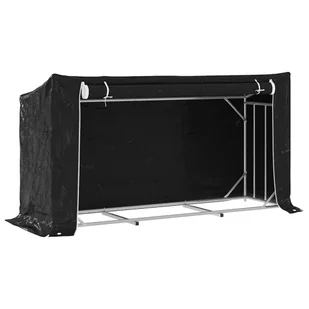 vidaXL Stojak na drewno opałowe z drutem stalowym, 200,5x60,5x110,5 cm - Wózki magazynowe - miniaturka - grafika 1