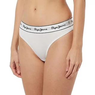 Majtki damskie - Pepe Jeans Damska bielizna Pepe Stringi w stylu bikini, biała, M, biały, M - grafika 1