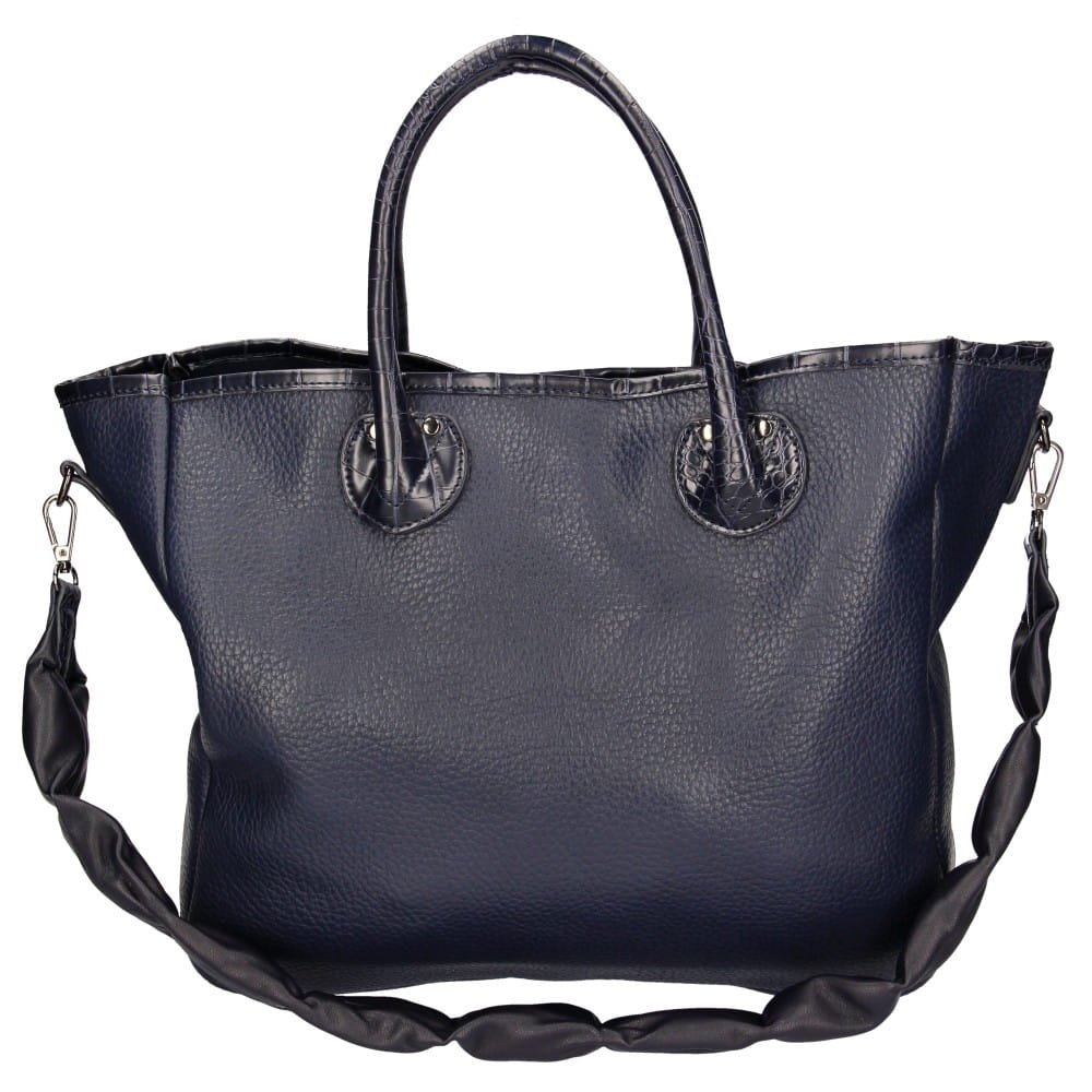 Torebka Damska Elegancka Granatowa Shopperka