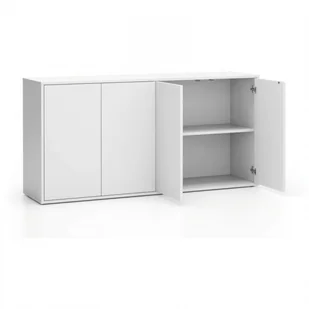 B2B Partner Szafka biurowa z drzwiami LAYERS, długa, 1582 x 400 x 777, biała 611515 - Szafki biurowe - miniaturka - grafika 3
