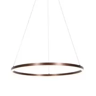 Lampy sufitowe - QAZQA Designerska lampa wisząca brąz 80 cm z 3-stopniową regulacją ściemniania LED - Anello - miniaturka - grafika 1