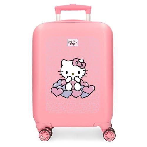 Hello Kitty Hearts & Dots Walizka kabinowa różowa 33 x 50 x 20 cm sztywne tworzywo ABS boczne zapięcie szyfrowe 28,4 kg 2 kg 4 podwójne koła bagaż ręczny, Różowy kolor, walizka kabinowa