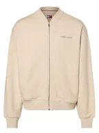 Bluzy męskie - Tommy Jeans Męska bluza rozpinana Mężczyźni Bawełna beżowy jednolity, S - miniaturka - grafika 1