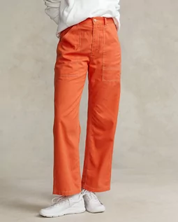 Spodnie damskie - RALPH LAUREN Pomarańczowe spodnie damskie Twill Utility rozmiar 2 - grafika 1