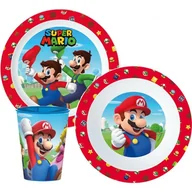 Zestawy naczyń dla dzieci - Zestaw Obiadowy Talerz Miska Kubek bez BPA Super Mario - miniaturka - grafika 1