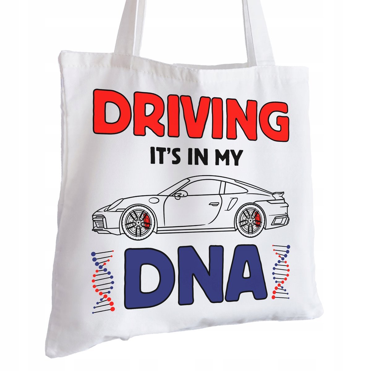 Torba Bawełniana biała dla Kierowcy Na Prezent ekologiczna Trwały Nadruk