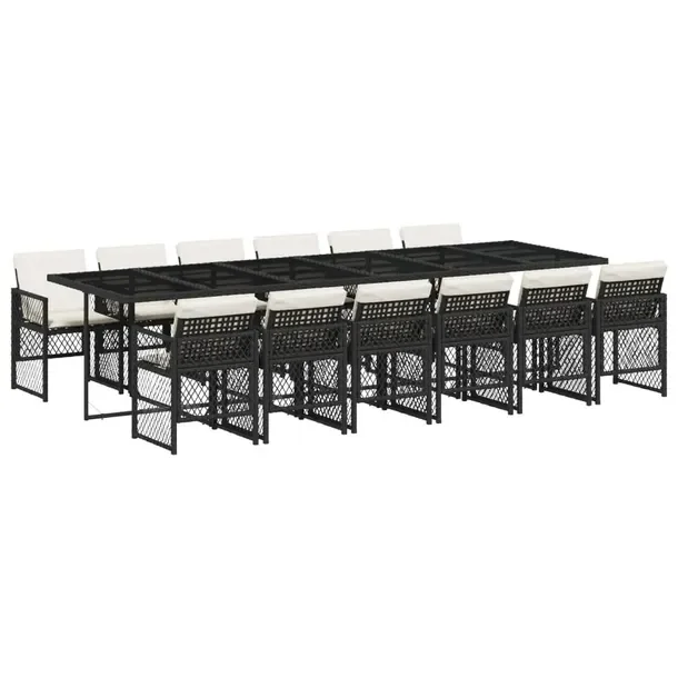 Zestaw Mebli Ogrodowych z Rattanu PE, Stół 330x106x73 cm, Krzesła 50,5x5