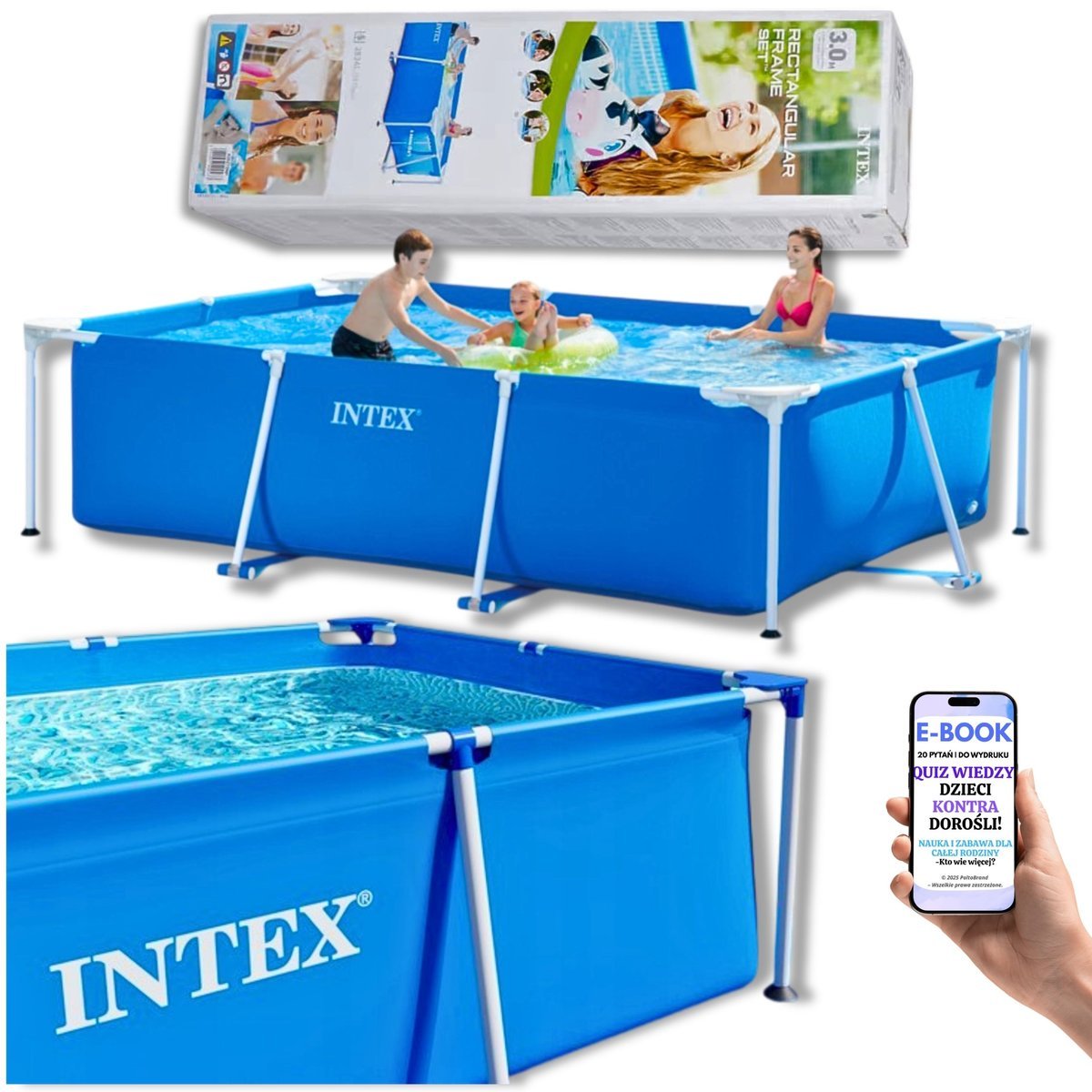 DUŻY BASEN STELAŻOWY INTEX DLA DZIECI I DOROSŁYCH 300x200 – Komfort i Chłód w Twoim Ogrodzie + EBOOK-2