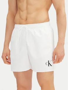 Calvin Klein Swimwear Szorty kąpielowe KM0KM01101 Biały Regular Fit - Kąpielówki męskie - miniaturka - grafika 1