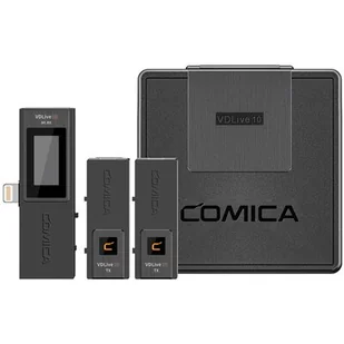 Comica Dwukanałowy mikrofon 2,4Ghz USB ze złączem Lighting Comica VDLive 10 MI Black - Kamery cyfrowe - akcesoria - miniaturka - grafika 1