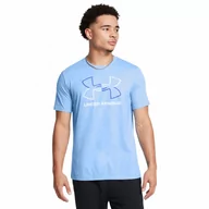 Koszulki sportowe męskie - Męski t-shirt z nadrukiem Under Armour UA Gl Foundation Update Ss - niebieski - UNDER ARMOUR - miniaturka - grafika 1