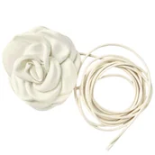 Naszyjniki - CHOKER Naszyjnik ozdobny KWIAT na szyję róża na rzemyku elegancki - miniaturka - grafika 1