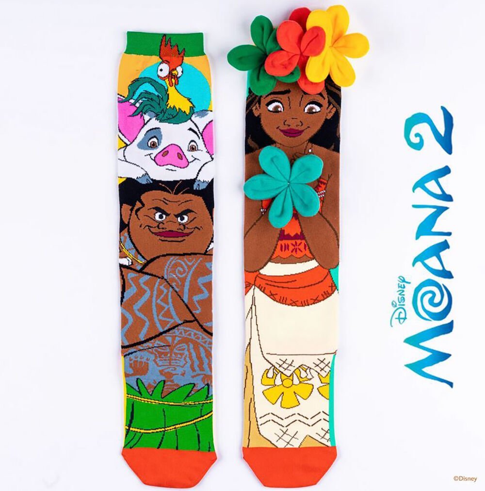 Eevi Skarpetki dziecięce kolanówki skarpety Vaiana Moana 2 kwiaty 3d Maui Disney / Md026 SB12147