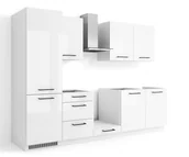 Meble kuchenne - Zestaw Mebli Kuchennych Siena 300 Biały Połysk - miniaturka - grafika 1