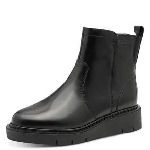 TAMARIS Damskie buty Comfort Boot Flat Półdługie kozaki, Black Nappa, 38 EU, Czarna papka, 38 EU - Kozaki damskie - miniaturka - grafika 1