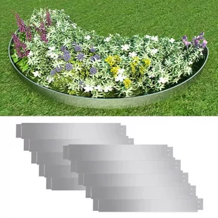 vidaXL Metalowe ograniczniki ogrodowe 100 x 15 cm (10 szt) - Ogrodzenia - miniaturka - grafika 1