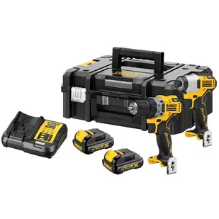 DeWALT akumulatorowy zestaw Combo DCD701 + DCF801, 12V Li-Ion 2 x 1,3 Ah, TSTAK, [DCK2110C2T-QW] - Zestawy elektronarzędzi - miniaturka - grafika 1