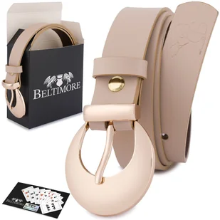 Skórzany pasek damski do spodni sukienki beżowa skóra nat 2,5 cm Beltimore O05 brązowy, beżowy r.110-125 cm - Paski Skórzany pasek damski do spodni sukienki beżowa skóra nat 2,5 cm Beltimore O05 brązowy, beżowy r.110-125 cm - Paski - miniaturka - grafika 1