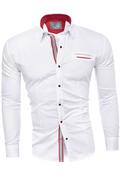 Koszule męskie - Koszula męska długi rękaw rl37 - biała - Risardi - miniaturka - grafika 1