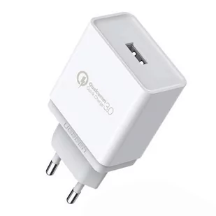 Ugreen CD122 szybka ładowarka sieciowa Quick Charge 3.0 18W 3A USB biały (10133) - Ładowarki do telefonów - miniaturka - grafika 1