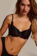 Biustonosze - Hunkemöller Usztywniony biustonosz z fiszbinami Silke Czarny - miniaturka - grafika 1