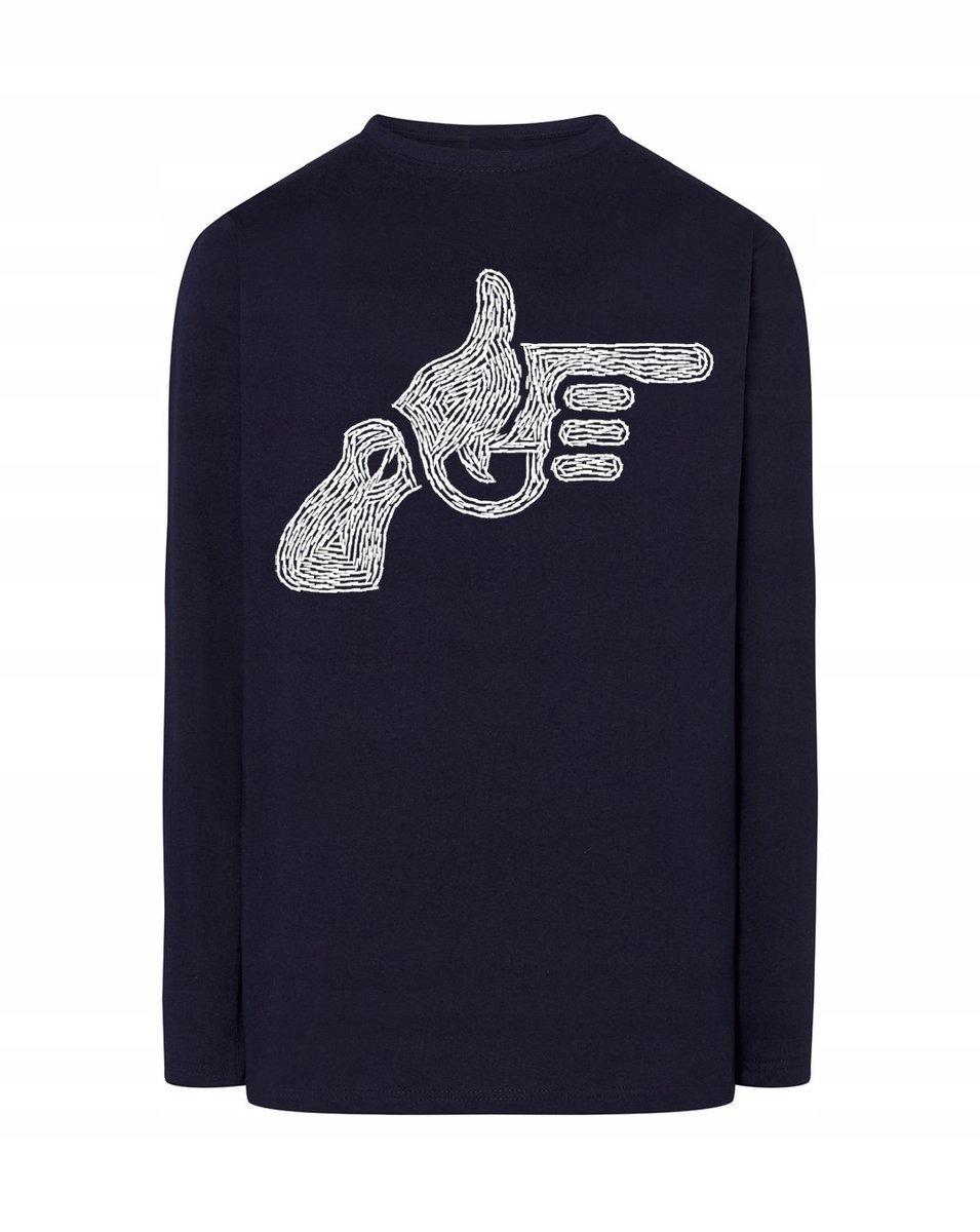 Longsleeve nadruk Ręka Pistolet Rewolwer r.XXL