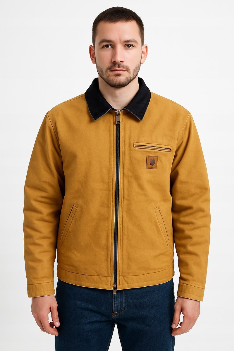 CARHARTT KURTKA MĘSKA BAWEŁNIANA ZIELONA Z KOŁNIERZEM L 16BA