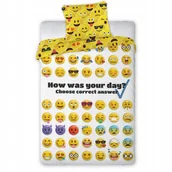 Pościel dla dzieci - Emotki Pościel Młodzieżowa 140x200 + 70x90 Bawełna - miniaturka - grafika 1