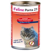 Mokra karma dla kotów - Korzystny pakiet Feline Porta 21, 12 x 400 g - Tuńczyk z wołowiną - miniaturka - grafika 1
