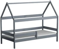 Łóżka dla dzieci i młodzieży - Szare drewniane łóżko dla dziecka z barierką A6-E30 - miniaturka - grafika 1